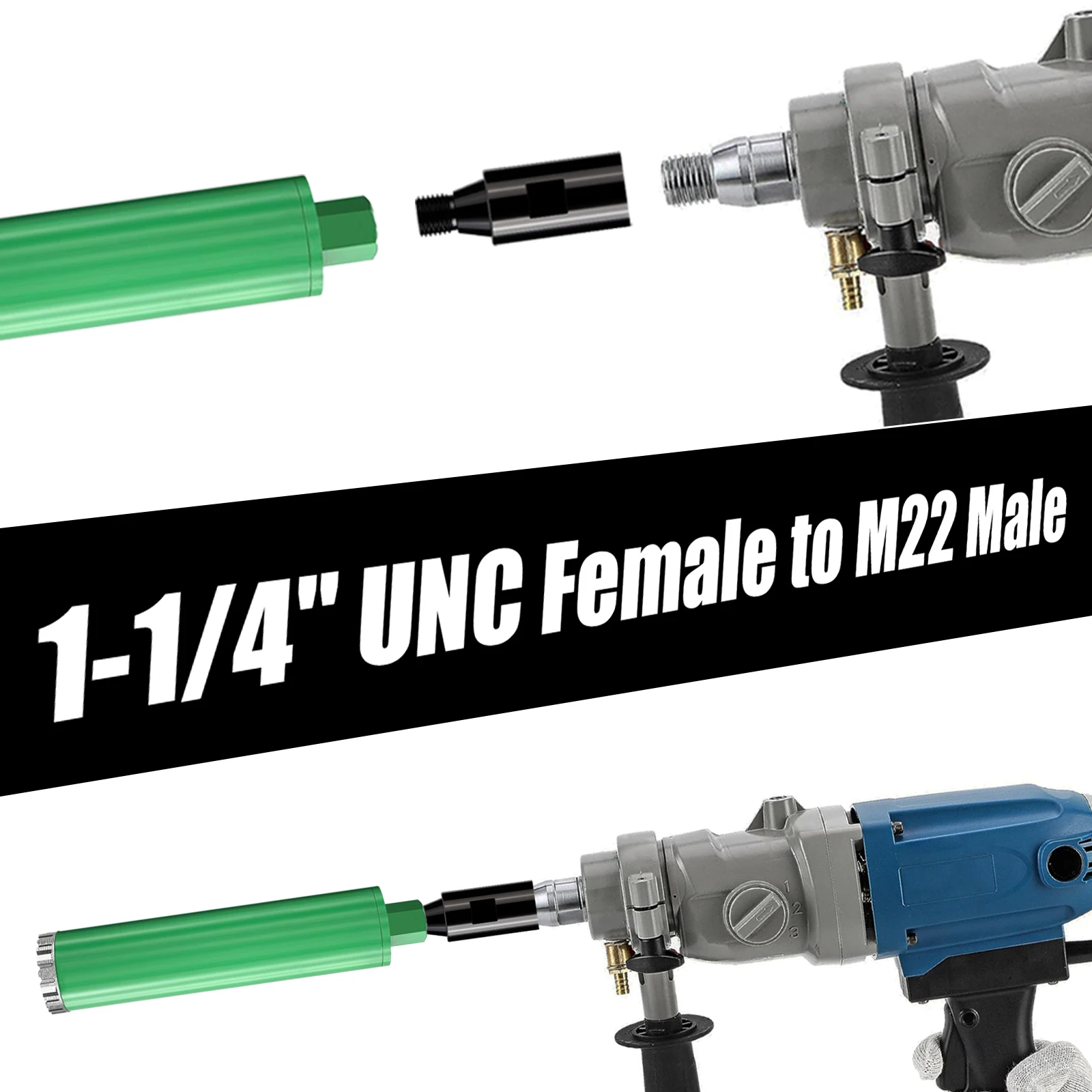 1 PC drill bit thread adapter 1-1/4-UNC internal thread to M22 external thread, 40Cr, construction tool