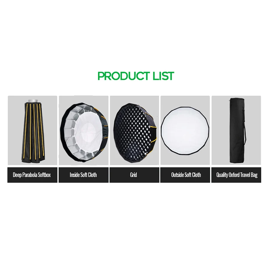 65 95 105 CM parabolic strobe Speedlite beauty dish softbox photography Bowens Mount Soft box with Bag Diffuser grid