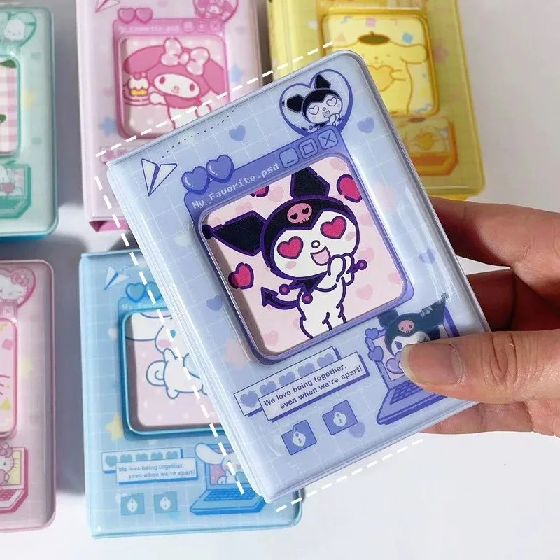 Cartoon Hello Kitty Photo Album Book Kawaii Sanrio Kuromi 3-Inch Photo Storage Album Card Holder Mini Collect Toys Girl Gift