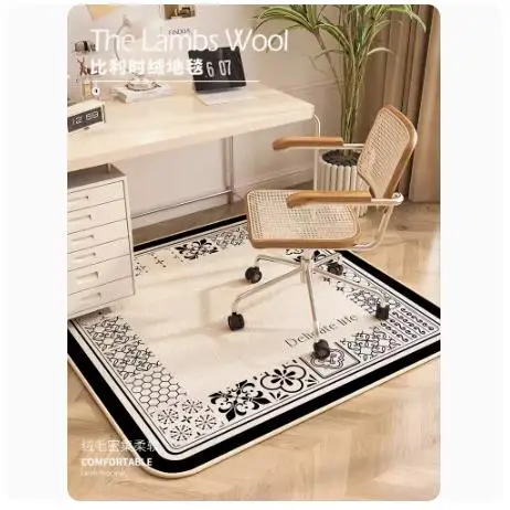 

Square Carpet High Fashion Solid Color Flowers Computer Chair Non-slip Thickened Decorative Floor Mat