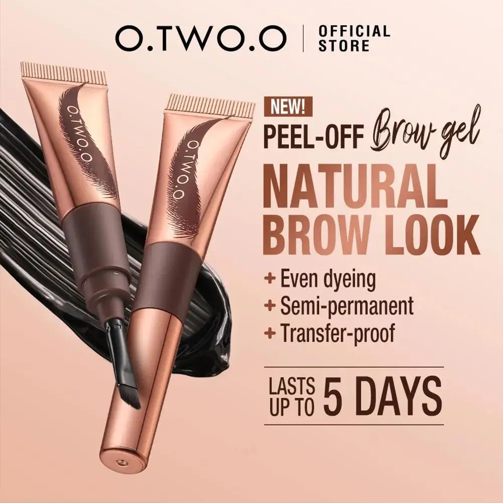 

O.TWO.O Peel-off Eyebrow Gel Tint Waterproof Long-lasting Semi Permanent Natural Brown Liquid Eye Brow Enhancers