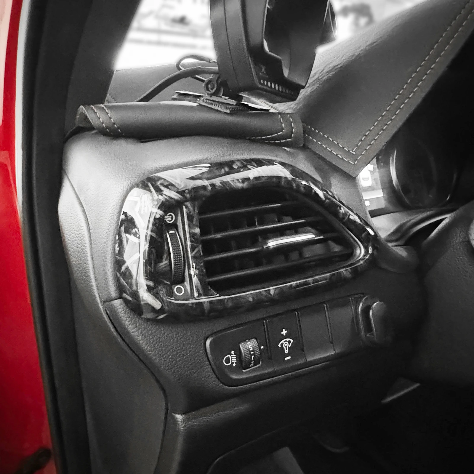 Forged Black Style Dashboard Left Right Air Vent Decorative Cover For Hyundai i30 N 2018-2023 Elantra GT N-line 2019-2022 view 2