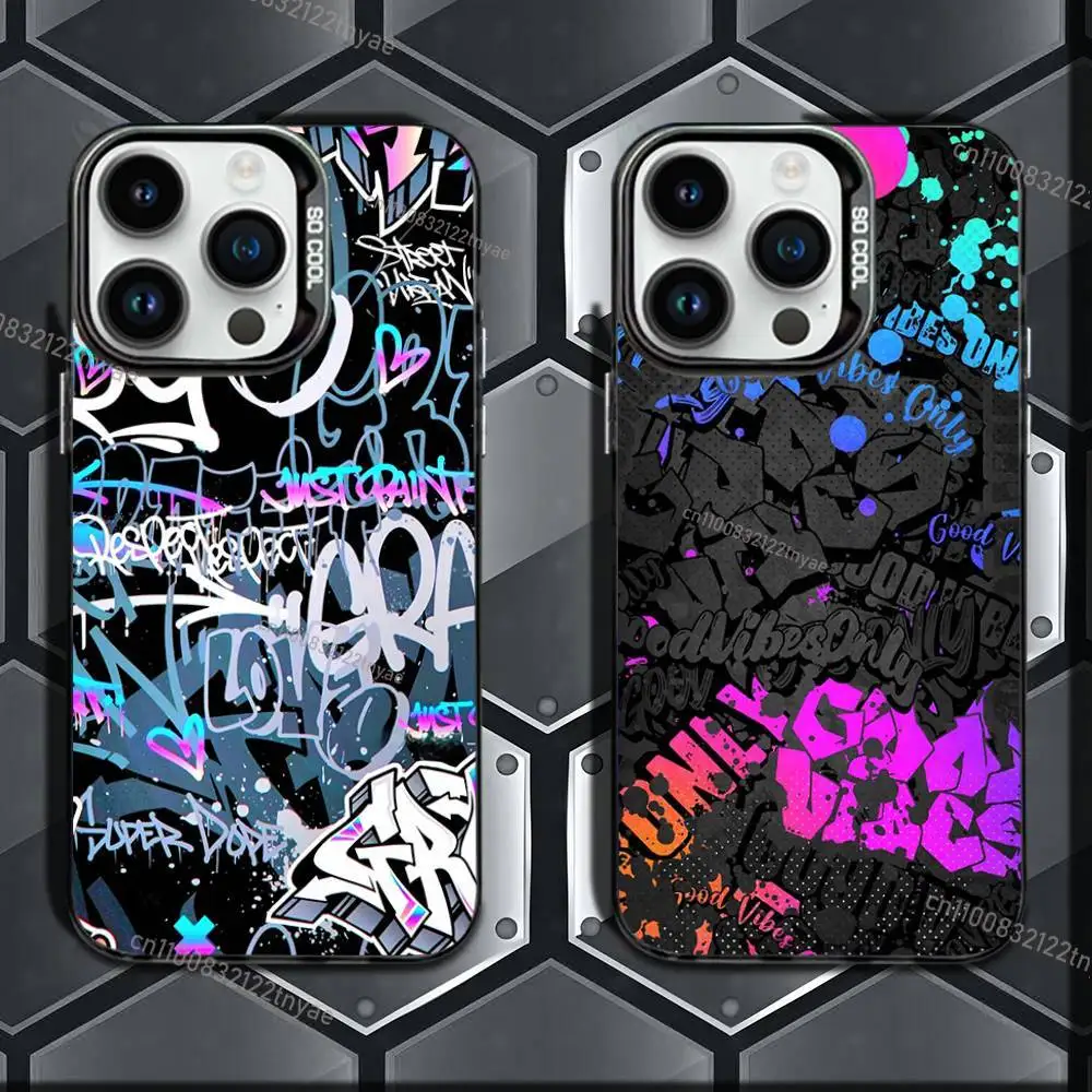 

Cool Colorful Graffiti Phone Case IMD Phone Case For IPhone 17,16,15,14,13,12,11 Pro Max Plus Color Silver Cover