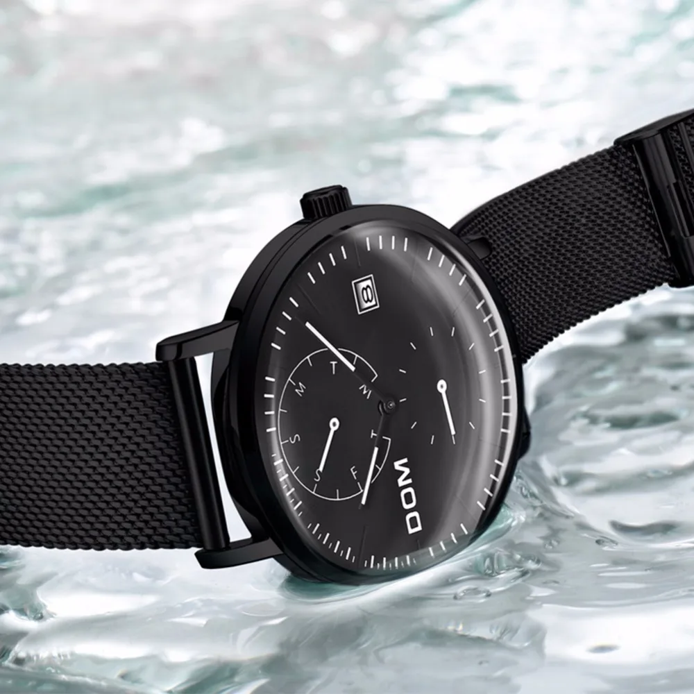 DOM Fashion Watch Men impermeabile Slim Mesh Strap orologi da polso minimalisti per uomo orologio sportivo al quarzo orologio M-435