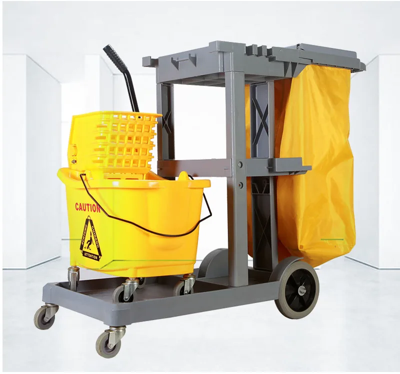 

Commercial Multifunctional Janitorial Cleaning Cart with Wheels Practical Mobile Solution Office Facility Management Model 1