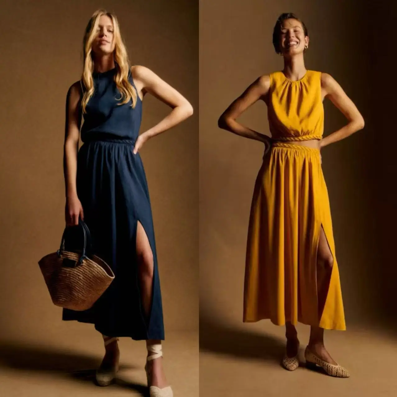 

Ele Summer New Sle Svel round Ne Linen Blend Vest Knitted Waist Head f Skirt Faionable French Sle Women'...