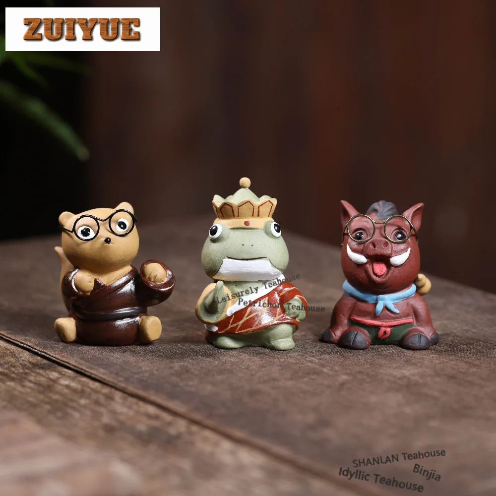 Yixing, arcilla púrpura, pequeños monstruos de Langlang, té de montaña, escultura de té tradicional para mascotas, estatuilla de té, juguetes, estatua de té, regalo