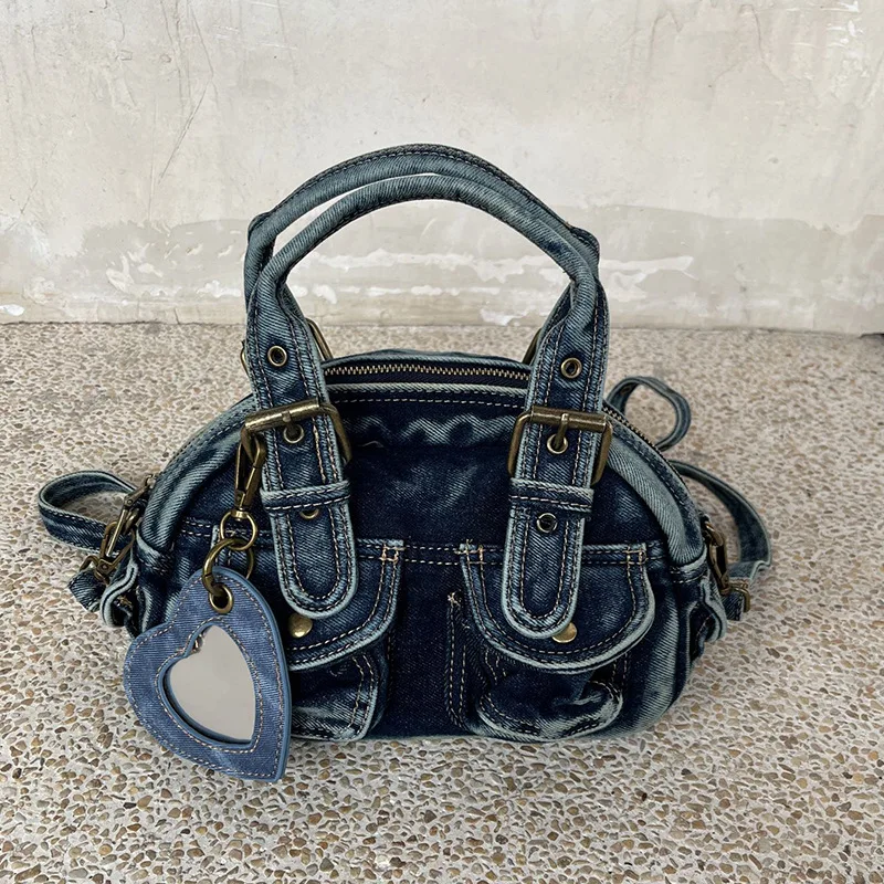 

Women Handbags Satchel Top-handle Handbag Denim Shoulder Bag Dumpling Pack Give Gifts Shoulder Bags Phone Money Pack
