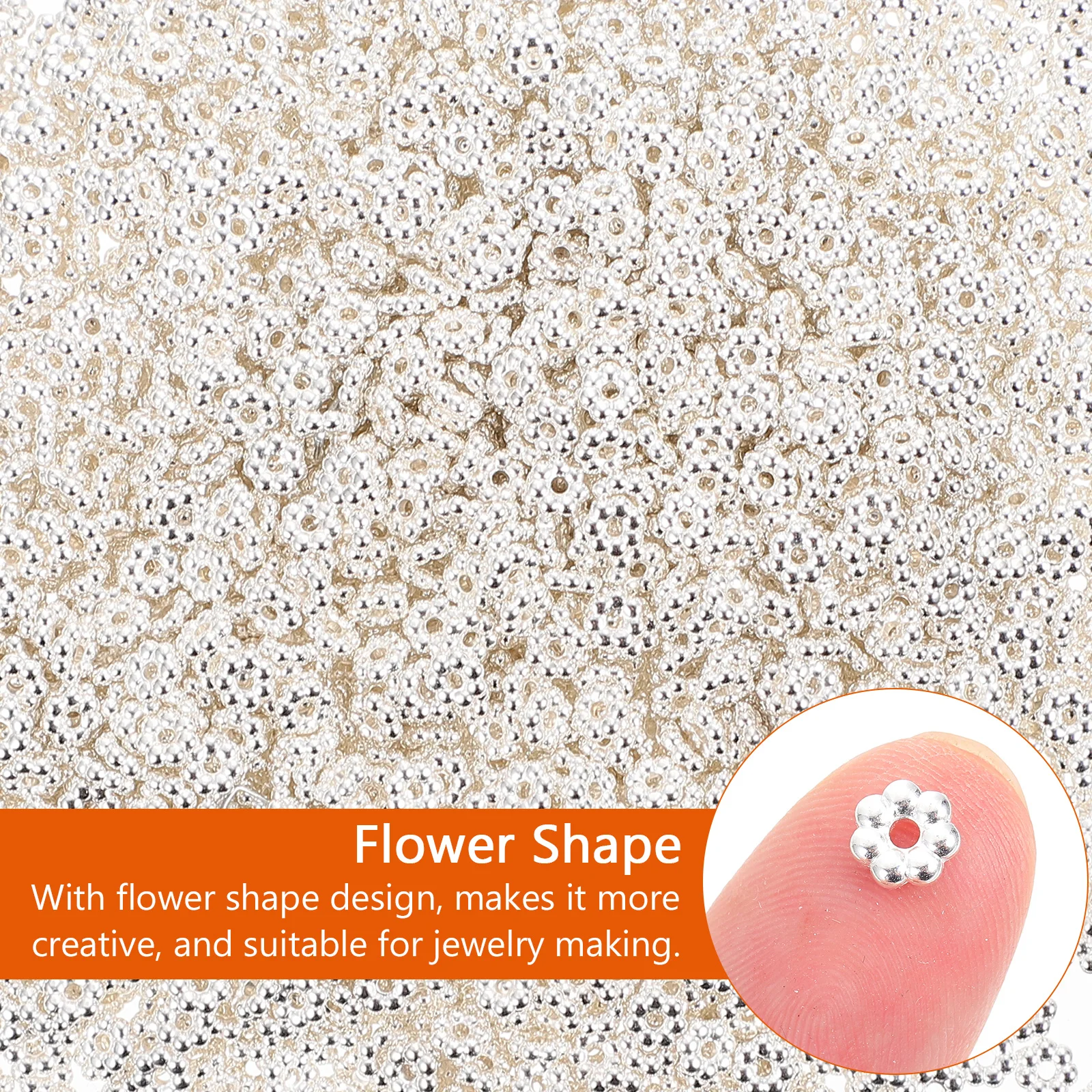 

2000 Pcs Plastic Electroplating Beads Cute for Jewelry Making Charms The Spacer Gasket