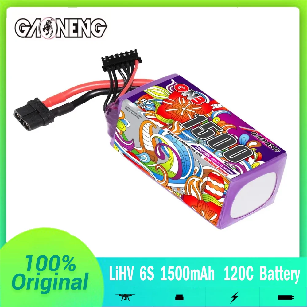 GNB 6S 1500mAh High-Discharge Lipo Battery 120C/240C for RC Helicopter Quadcopter FPV Racing Drone 22.8V XT60 Powered