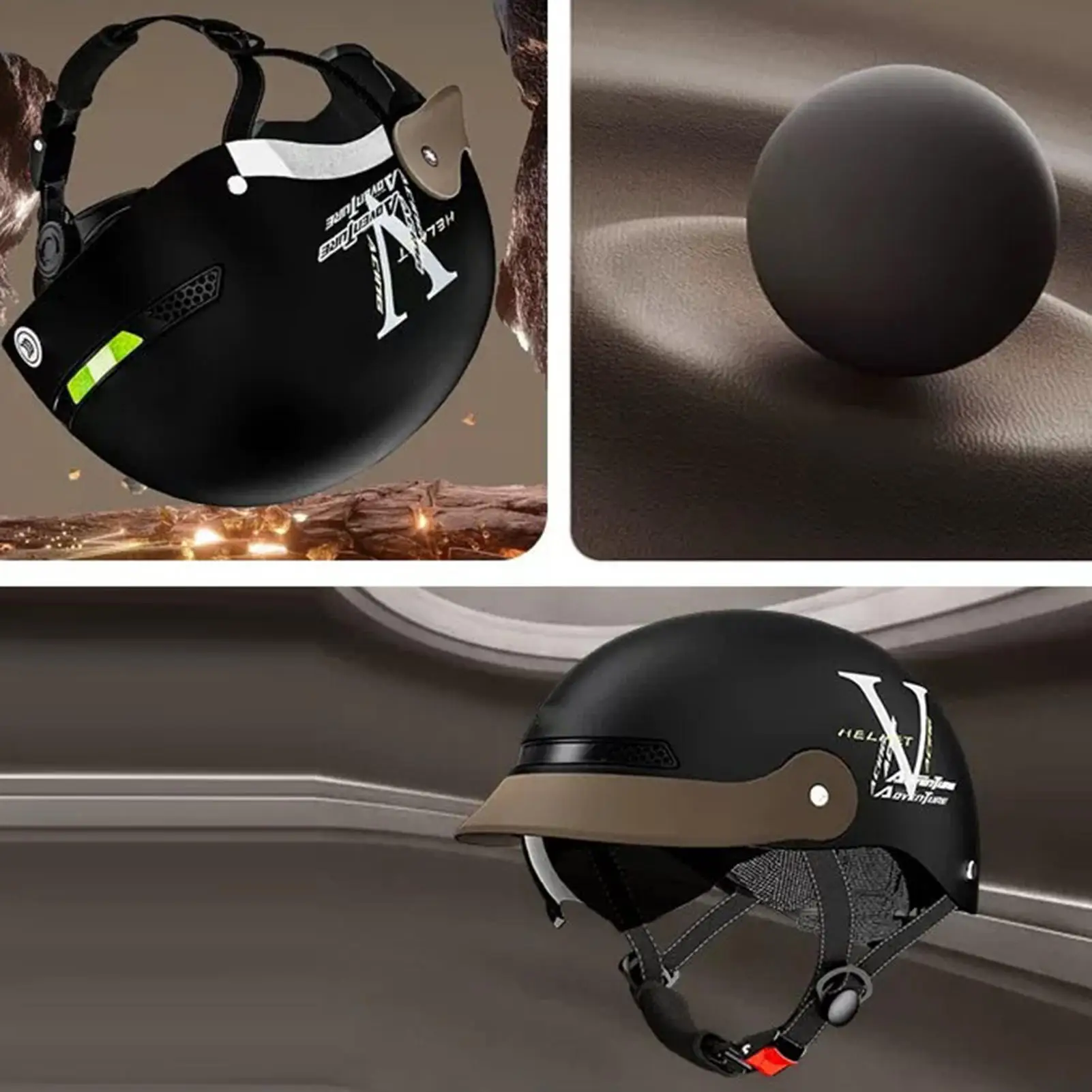 

Шлем на половину лица, открытый шлем с солнцезащитным козырьком, защитное снаряжение с быстросъемной пряжкой для мужчин и женщин, велосипедный горный скейтборд