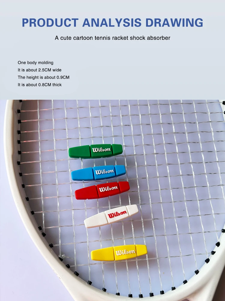 20/10pcs Wilson Tennis Racket Shock Absorber Vibration Dampener Anti-Vibration Silicone Sport Accessories Shock Long Strip Shape