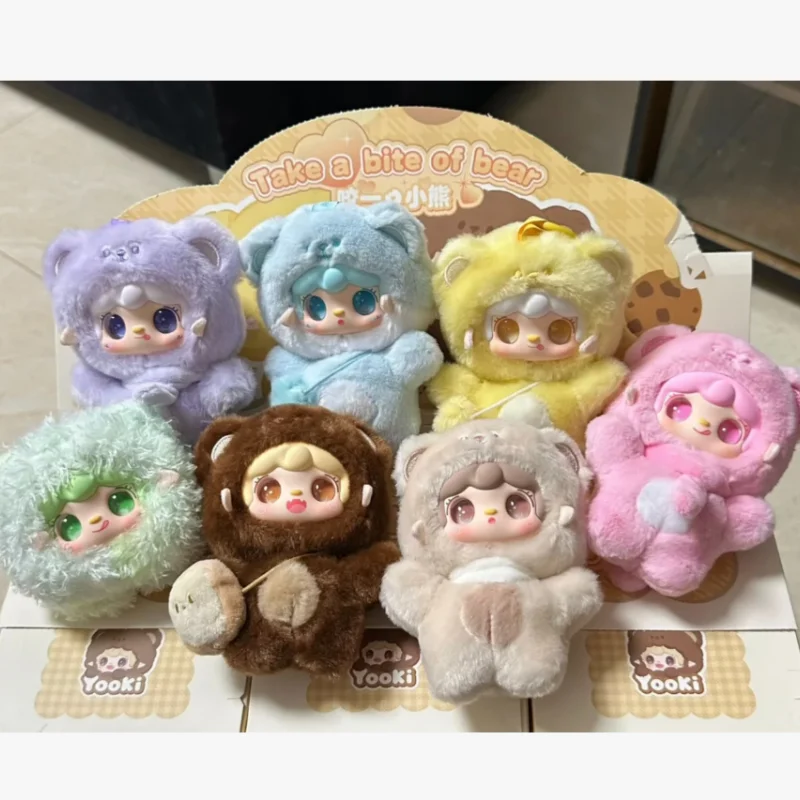 

Подлинная серия Yooki V4 Take A Bite Of Bear, слепая коробка, кавайные куклы, кулон, брелок, милый медведь, коллекционные модные игрушки, подарки