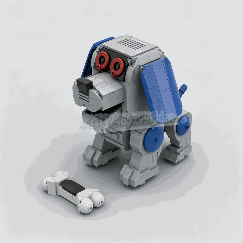 545PCS MOC Classic Retro Robot Dog Electronic Pet Figure Model Custom Building Blocks DIY Creative Assembly Educational Toy Gift