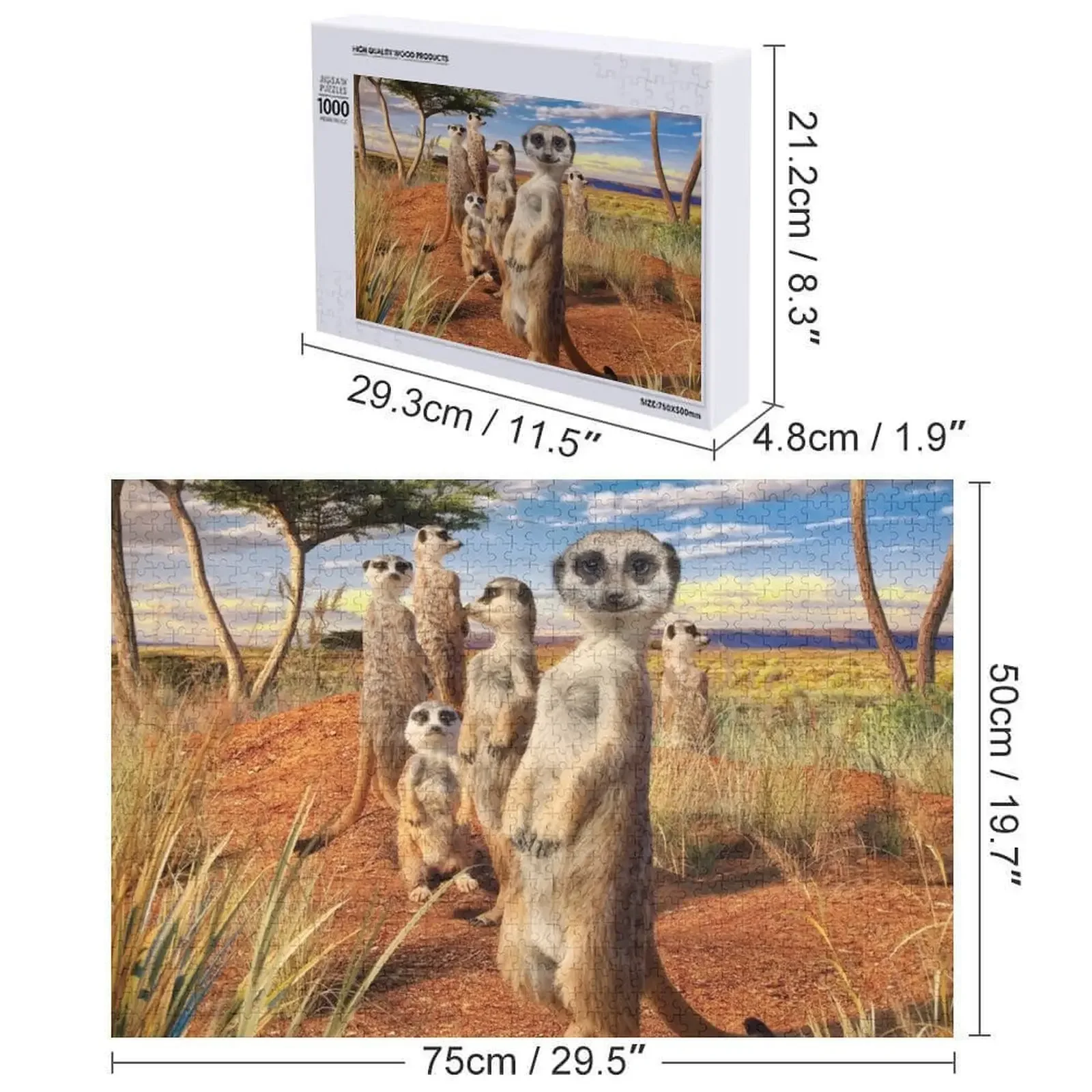 Meerkats Jigsaw Puzzle, Brinquedo personalizado do bebê, Presente De Madeira Personalizado