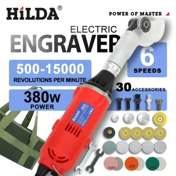 HILDA płytki ceramiczne piękno narzędzie do szycia 380W elektryczna szlifierka prosta 6 zmiennych prędkości maszyna czyszcząca szlifierka szlifierka polerka