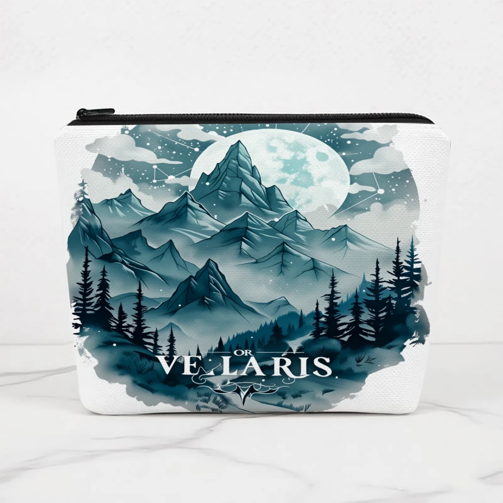 Mountain Landscape Moon Forest Trees Makeup Bags for Girls Cosmetic Pouch Toiletry Bag Pencil Case Travel Storage