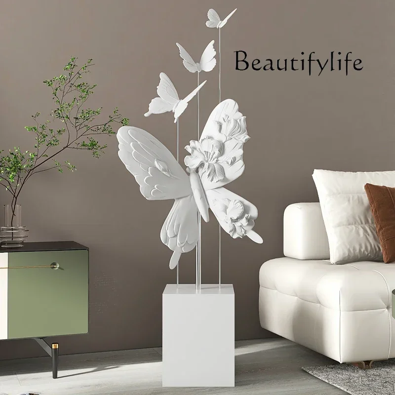 

Scandinavian design sense large butterfly living room floor ornament light luxury high-end art decoration