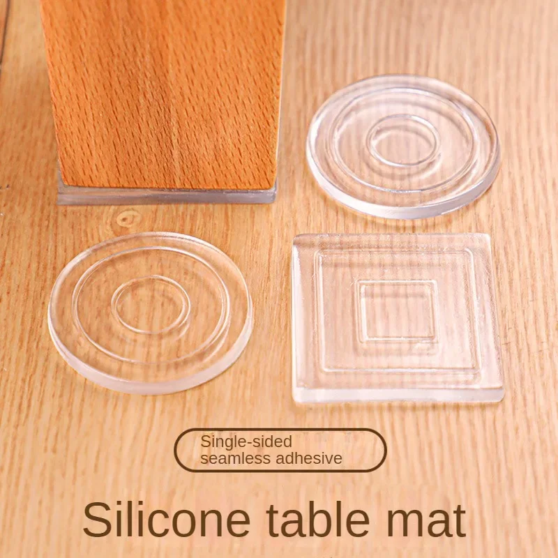 Silicone Anti-moving Table Foot Mat Bed Foot Anti-slip Fixator Bed Leg Table Corner Table Sofa Transparent Furniture Gasket