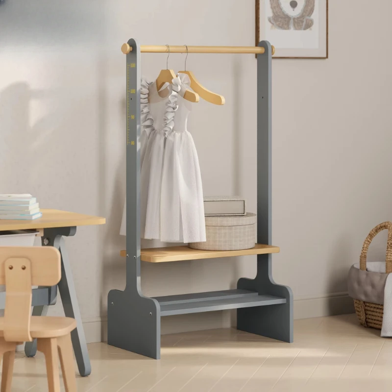 Simple small single bar hanger double layer children's hanger suitable for bedroom or living room
