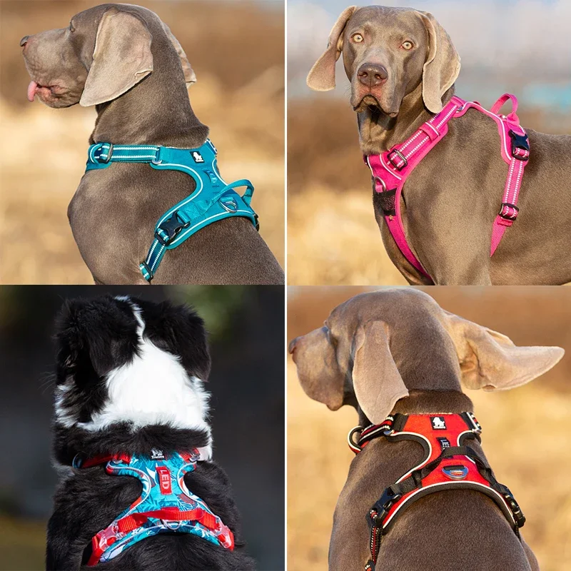 

Front Nylon Dog Harness No Pull Vest Soft Adjustable Reflective Safety Harness for Dog Small Large Running Training Cat cone Dog