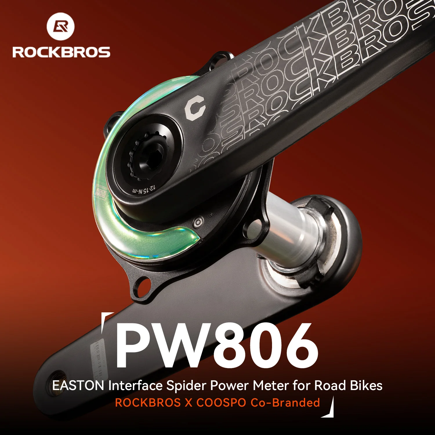 ROCKBROS Bike Lightweight Power Meter Set Waterproof For Easton 110 BCD 4-bolt Dual band ANT+ and Bluetooth Spindle Power Meter