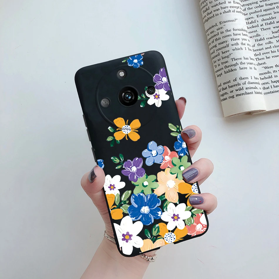 For Cover Realme 11 Pro Plus Case RMX3740 Cute Cartoon Cat Flower Soft Silicone Phone Covers For Realme11 11Pro+ 5G 2023 Bumper