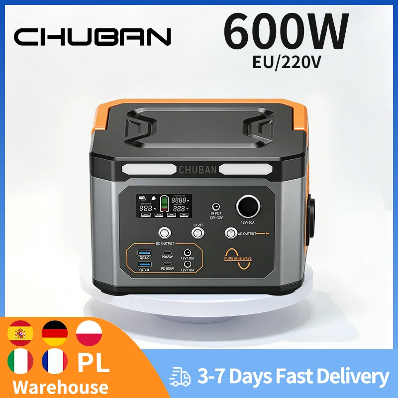 600W Tragbare Powerstation AC 220V Solargenerator Outdoor-Notladestation für Wohnmobil Camping Reisen Stromausfall