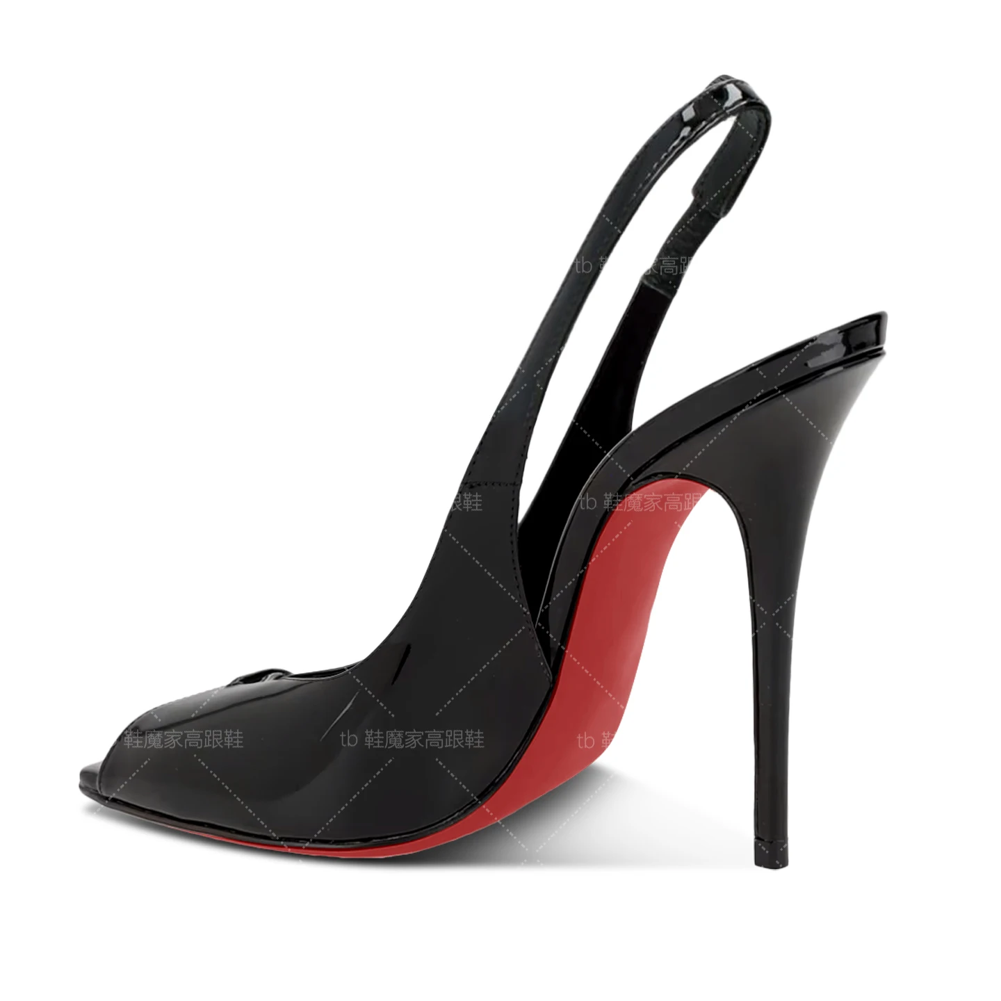 

Women's 12cm hollow-out pointed-toe sandals, sexy and fashionable red-soled high heels, large-size 13cm slim single shoes