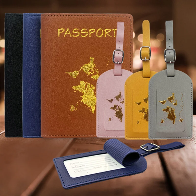 

1/2pcs Solid Passport Cover Luggage Tag Luggage Tag Set Letter Travel Holder Passport Cover Passport Cover Case Set
