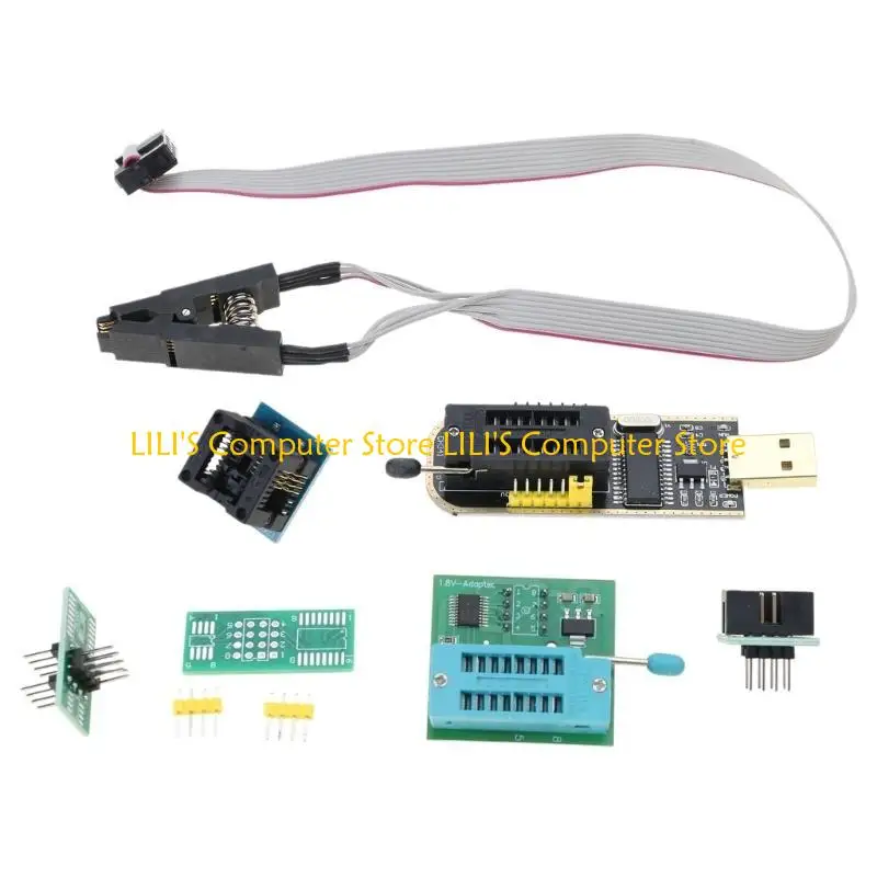 A52B 1 ชุด CH341A USB Programmer แพ็คเกจสำหรับ EEPROM BIOS ด้วยการทดสอบอะแดปเตอร์ 1.8V SOIC8
