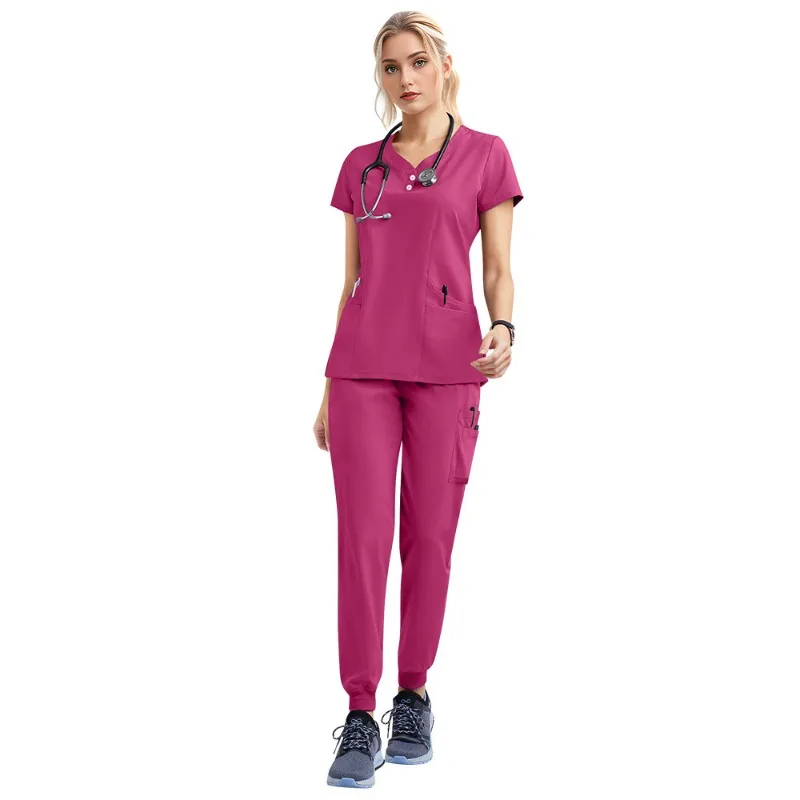 Scrub Gowns Female Surgical Isolation Gowns Brushing Gowns Oral Dental Pet Doctor Work Gowns Male Short Sleeve Suit Stretchy