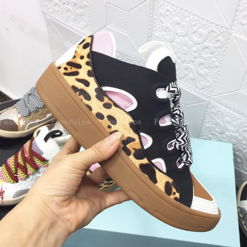 Fashion Men Women Casual Shoes Street Style Sneakers Patchwork Lace Up Flats Leopard Graffiti Pattern Splash Ink Sport Shoes view 5