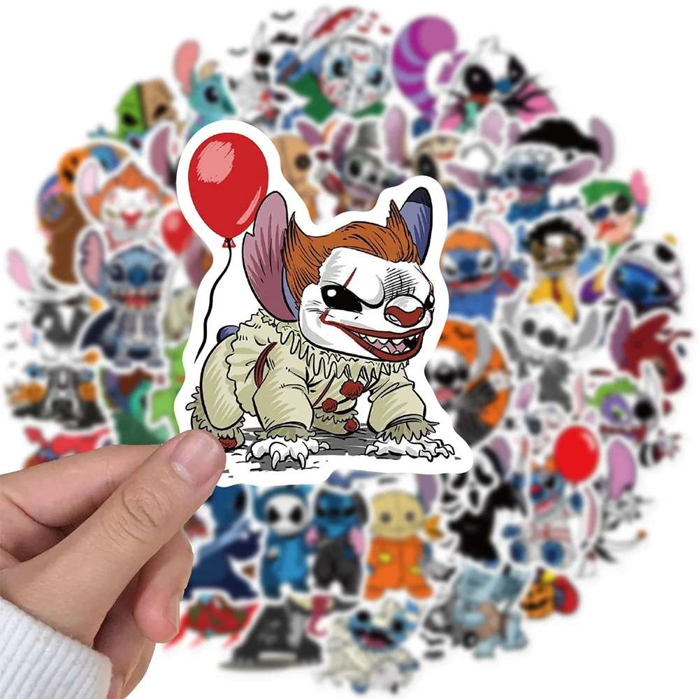 10/30/50pcs Funny Disney Stitch Mixed Horror Character Stickers Cartoon Halloween Graffiti decalcomanie Sticker per telefono diario Laptop