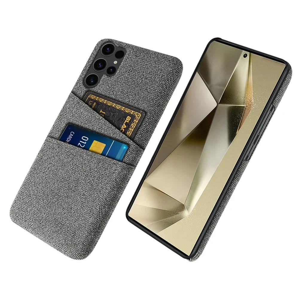 For Samsung Galaxy S24 Ultra S24+ S 24 Case Luxury Fabric Dual Card Cover For Galaxy S24 Plus S24ultra S24 Ultra Funda Coque