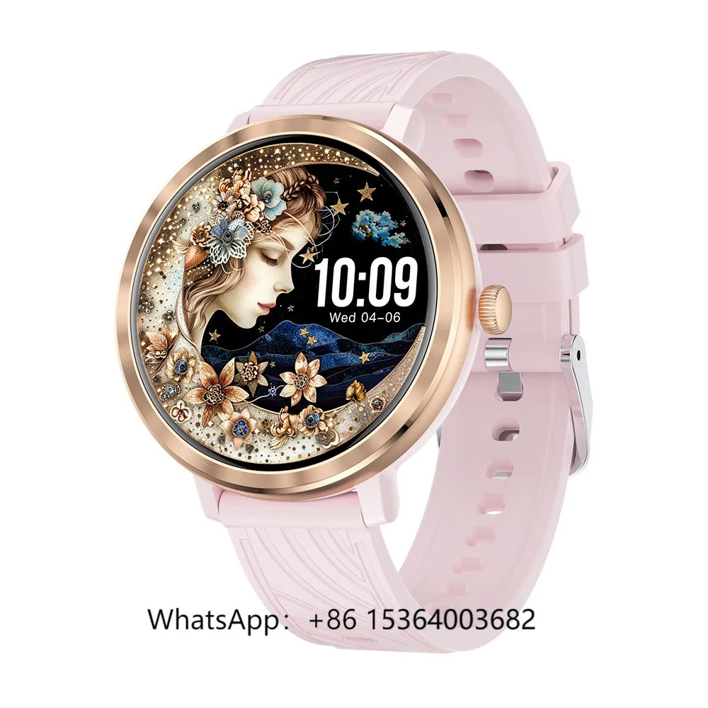 

TJXL-2025 New Nx27 Ladies Smart Watch Amoled Round Screen Wristwatch Ip68 Waterproof Fitness Tracker Bt Calling Smartwatch for W