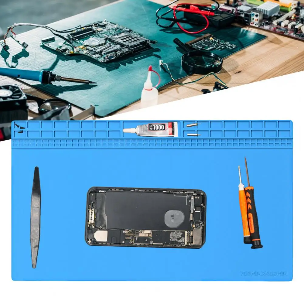 Workspace Organization Tool Heat-resistant Silicon Work Mat for Electronic Repair Operations Multi-slot for Phone for Sellers