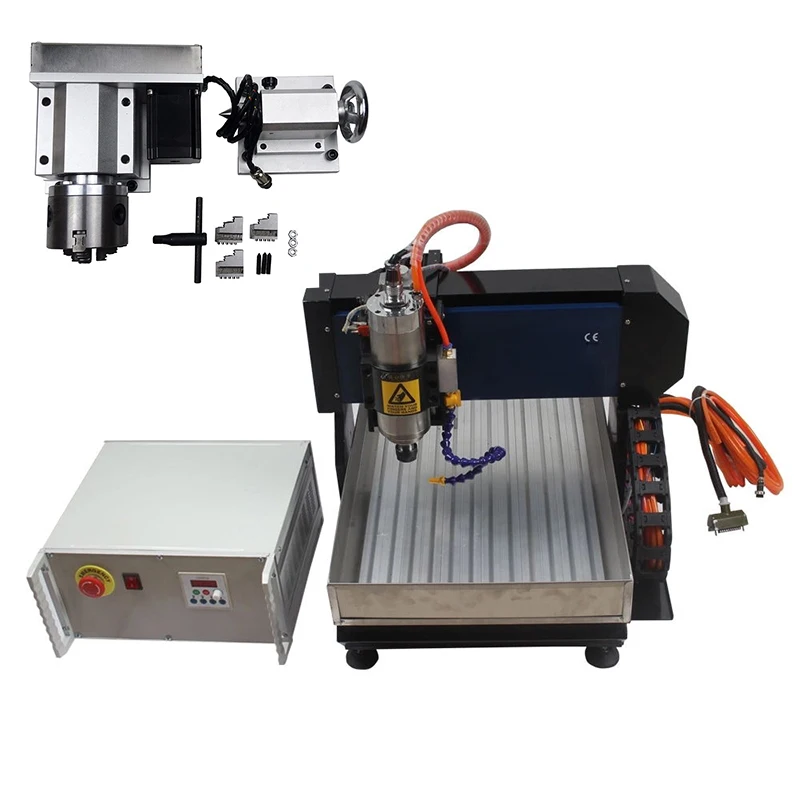 Steel Structure Mini 3D Stone CNC 3040 2200W 4axis Engraving Router Machine For Metals Stone