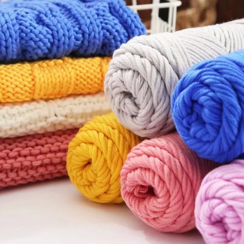 100g Natural Soft Silk Milk Cotton Yarn Thick Yarn Hand Knitting Thread Wool Yarn Lover Scarves Knitting Yarn 48 Color