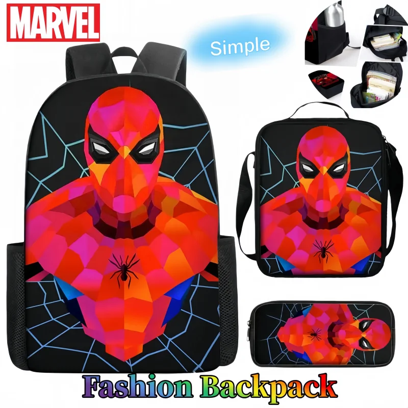 

Рюкзак Marvel Spiderman, милый аниме-рюкзак с героями мультфильмов, персонализированный модный креативный студенческий рюкзак, подарок на день рождения для мальчиков и девочек