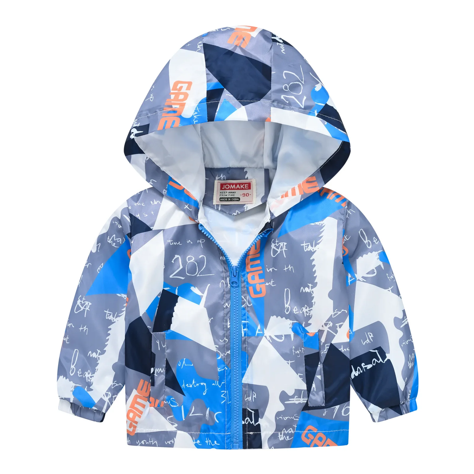 Boys Fashion Windbreaker Hooded Jacket, Long Sleeve Zipper Jacket, Kids Clothing