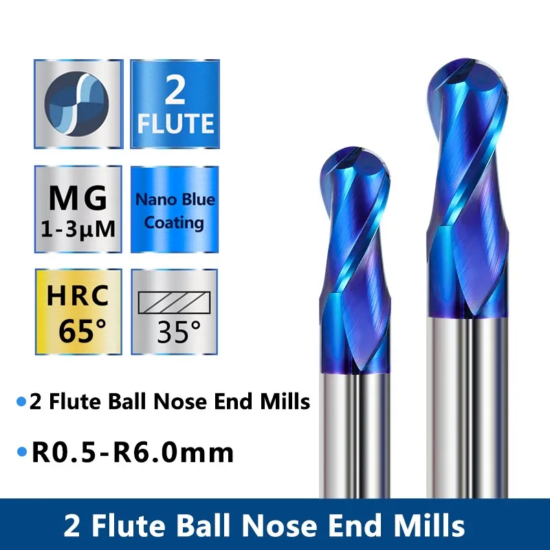 XCAN frezowanie Bit 2 walcowo-czołowe o końcówce kulistej frez trzpieniowy R0.5-6.0 węglik wolframu CNC frez frez trzpieniowy ing frez CNC
