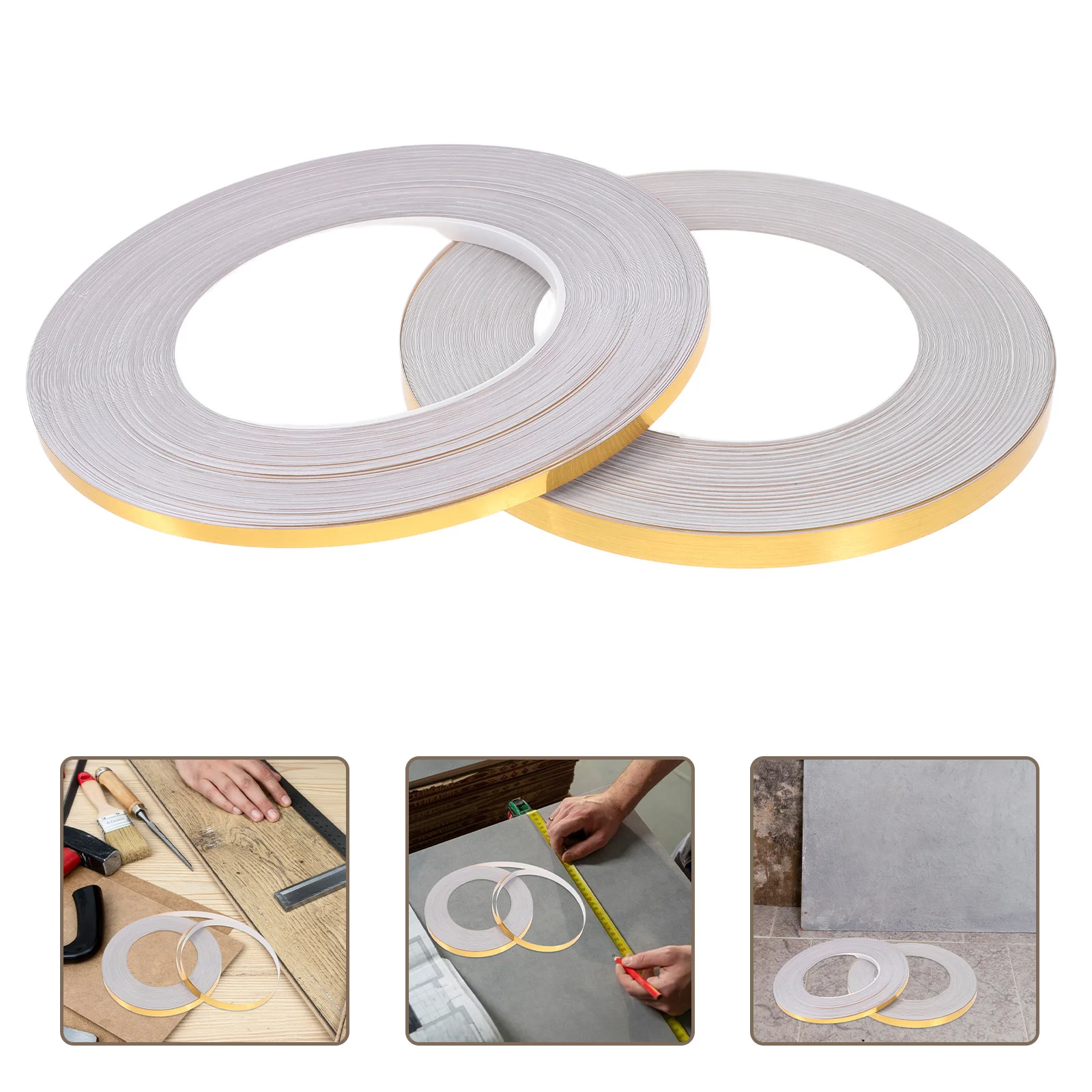 

2 pcs Tile Gap Decorative Stickers Gold Self Adhesive Embossed Strip For Wall Floor Home Office Shop Decoration Pet Waterproof