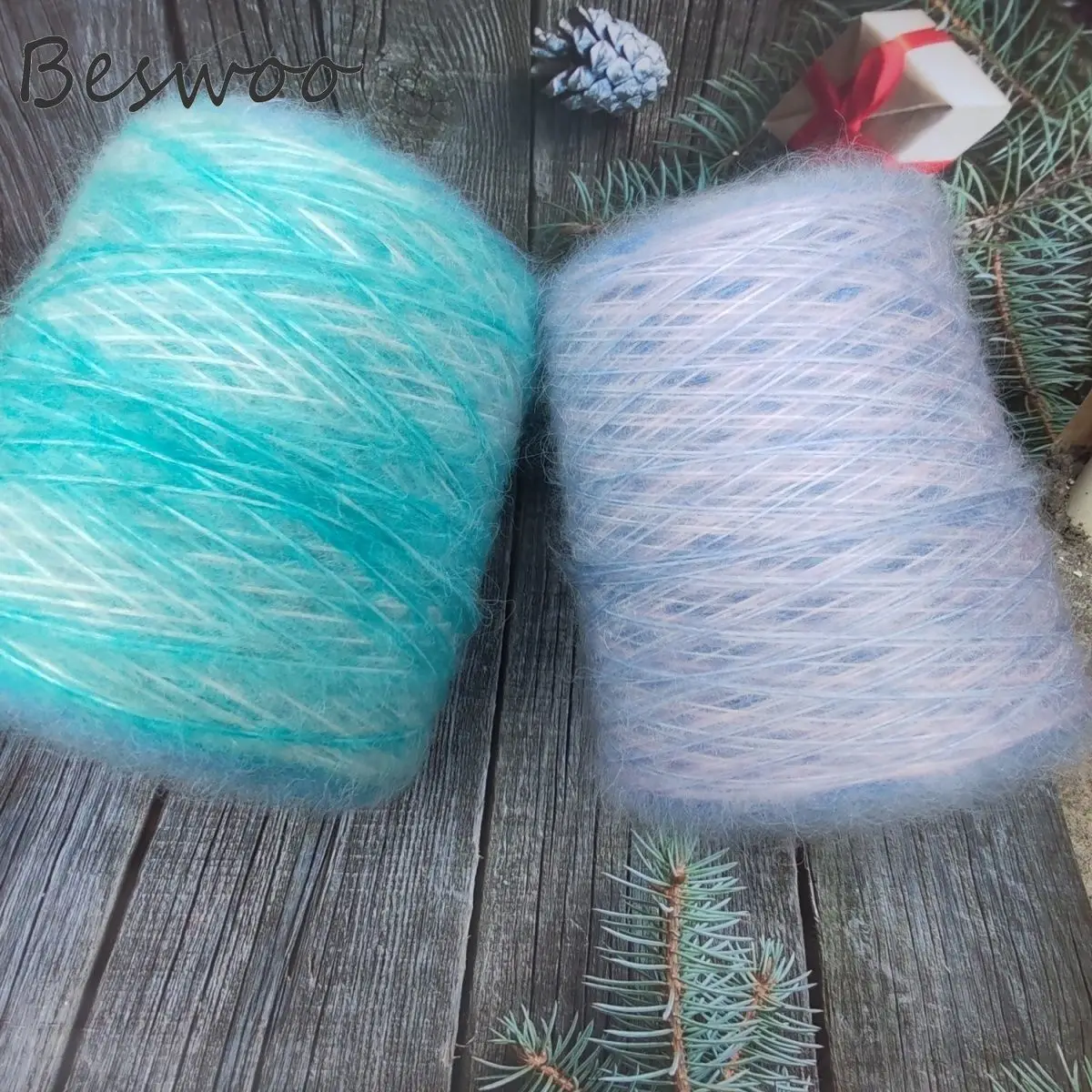 250g Gradient Mohair Yarn Cake Yarn Soft Brushed Knitting Crochet Yarn for Sweater Scarf Hat Shawl DIY Handmade Crafts