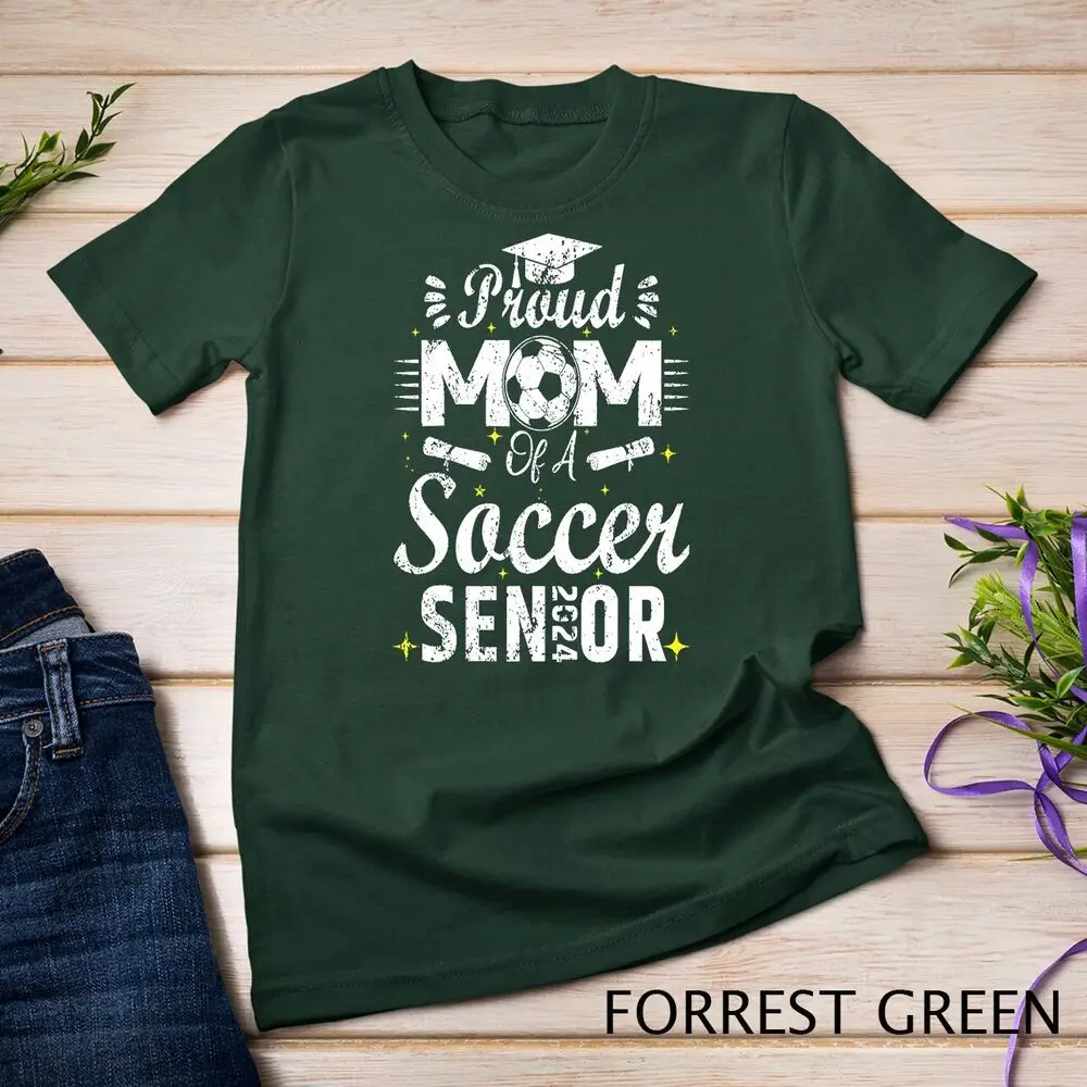 Proud Mom of a soccer Senior 2024 mom graduation T-Shirt Unisex T-shirt