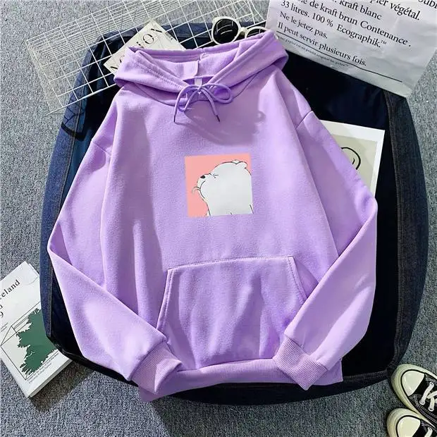 2026 New Style Little White Bears Hoodies Female Ulzzang Korea Women Hoddies Pullover Graphic Streetwear image 6