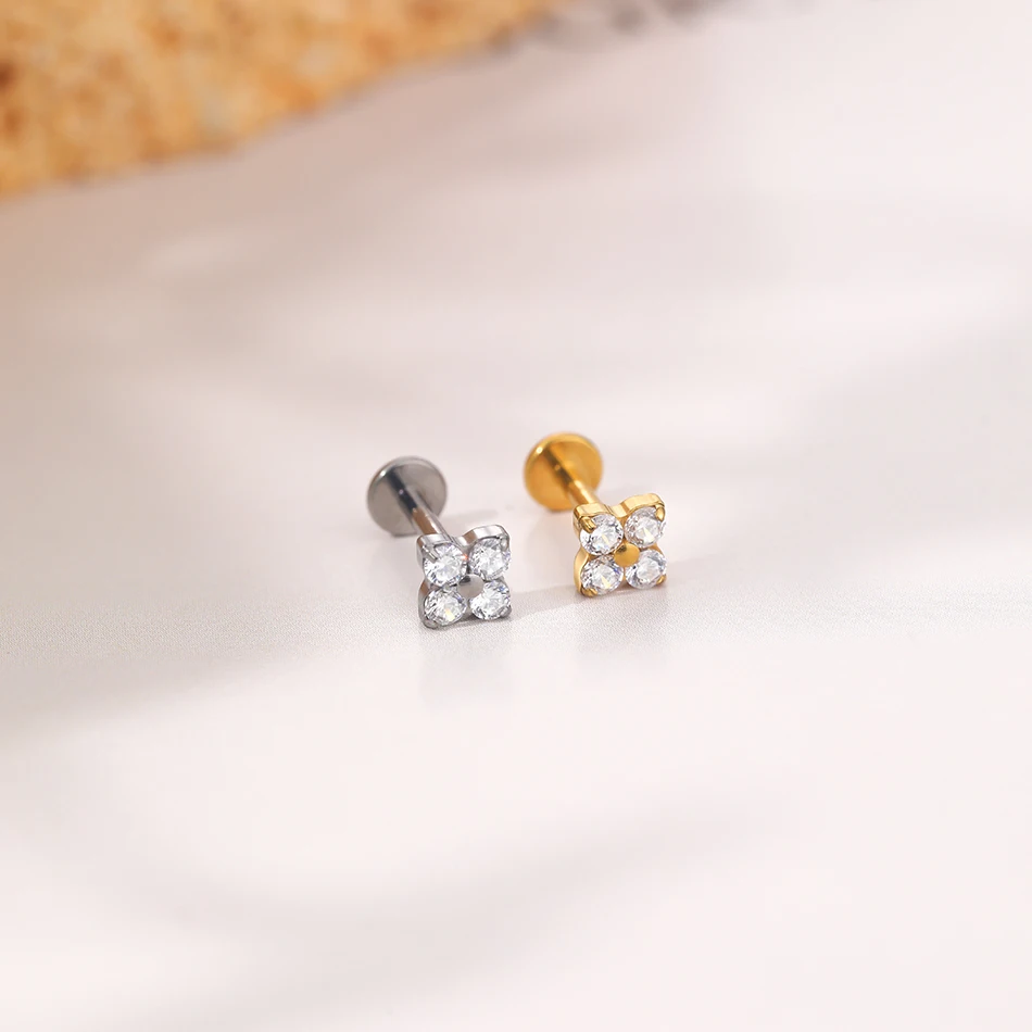 1 Stück G23 Titan Ohr Tragus Ohrstecker Innengewinde CZ Kristall Labret Ring Knorpel Helix Piercing Körperschmuck 16G – Detail 15