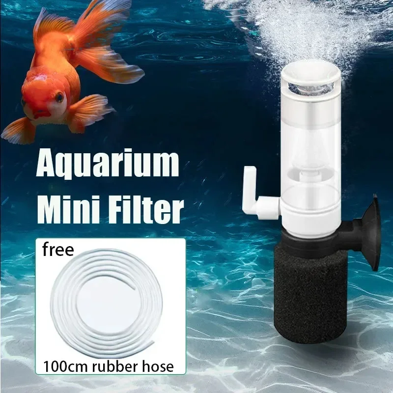 Mini Filtration Oxygenation Pump Aquarium Water Fairy Anti Air Lift Pneumatic Filtration Pump with Built-in 3-in-1 Silent Filter