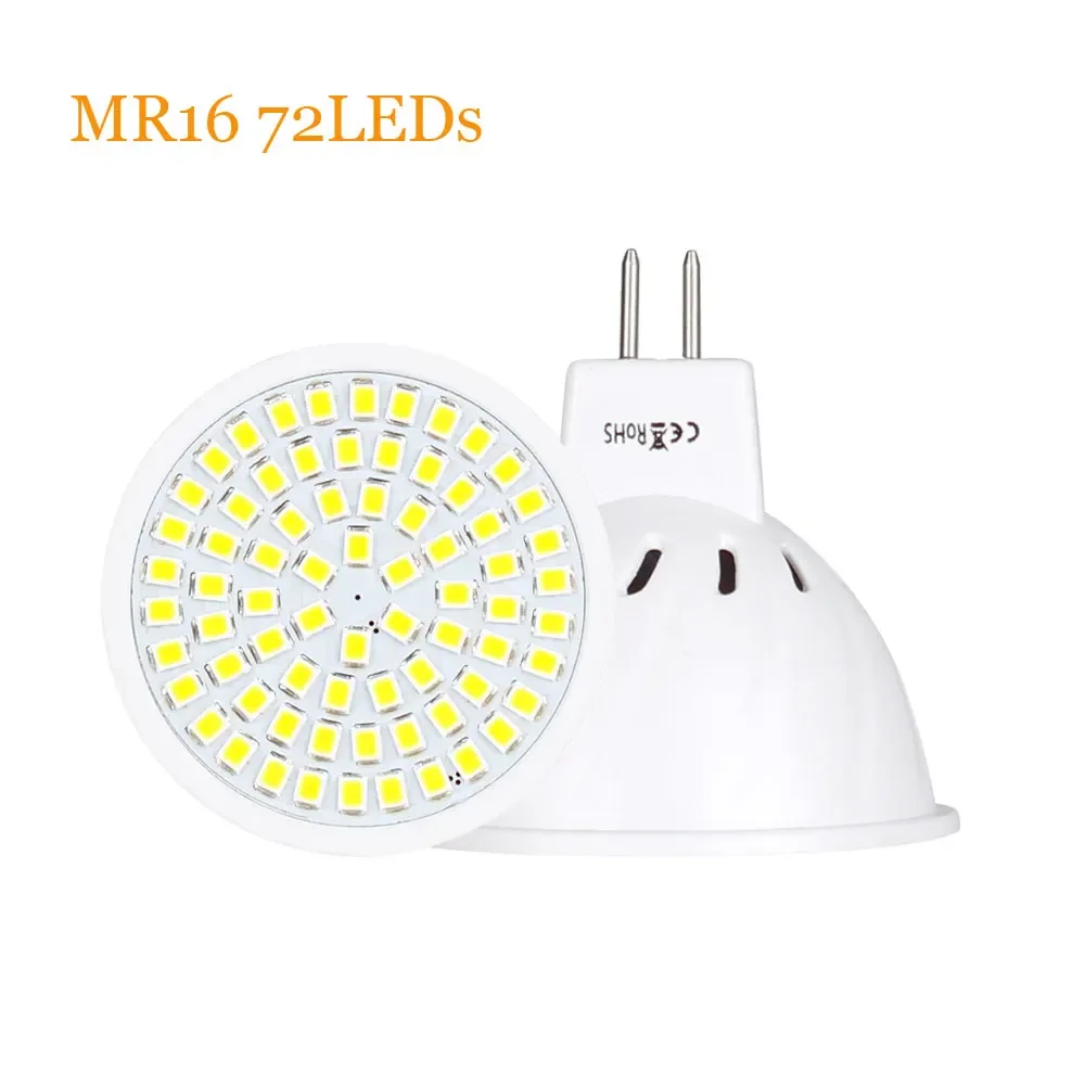 البوب MR16 LED ديود مصباح 12 فولت 24 فولت 4 واط 6 واط 8 واط أمبولة LED الأضواء لمبة 110 فولت 220 فولت 36 54 72 المصابيح مصلحة الارصاد الجوية 2835 رقاقة عالية التجويف لا وميض #5