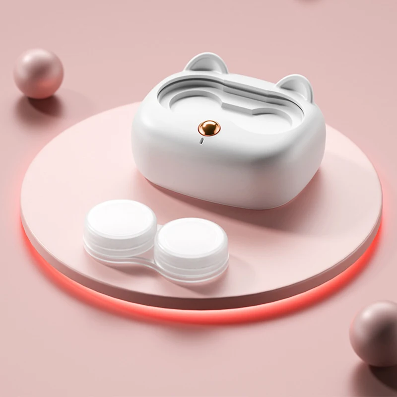 Ultrasonic With Removable Case Contact Lens Cleaner Tear Protein Remover Portable Contact Lens Case